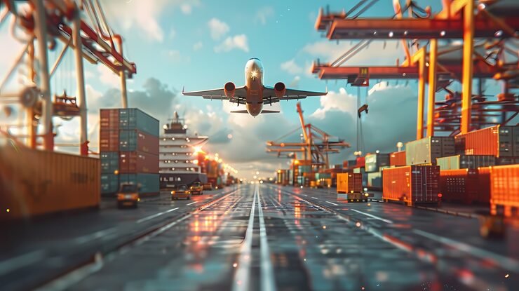 مخلص جمركي من شركة عبدالله شاهين يشرف على عملية تخليص بضائع في ميناء سعودي