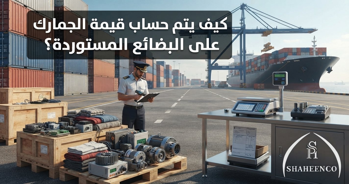 اعرف كيف يتم حساب قيمة الجمارك على البضائع المستوردة خطوة بخطوة (CIF، الرسوم، الضرائب) مع عبدالله شاهين للتخليص الجمركي، خبرة أكثر من 35 عامًا في التخليص الجمركي بالسعودية. اطلب خدمتك الآن.